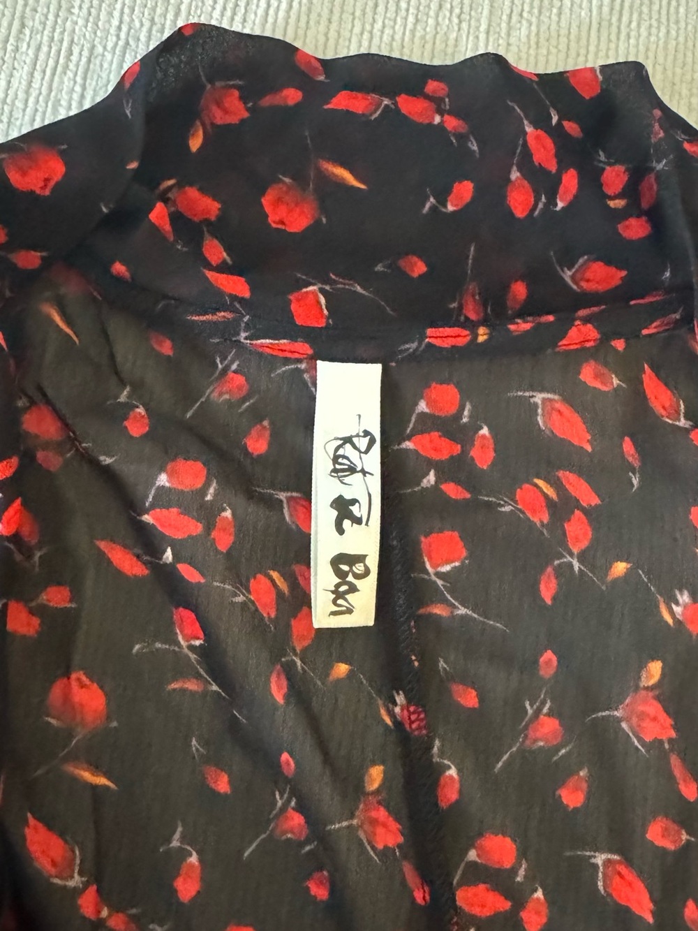 Rat & Boa Magnolia Dress XS Black Red Maxi Cute Floral - Picture 8 of 16